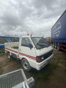 Mazda bongo flatbed truck with drop down sides and tail lift and hiab
