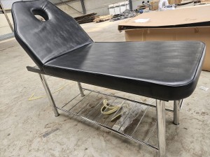 fixed treatment table/bed with manual reclining headrest 